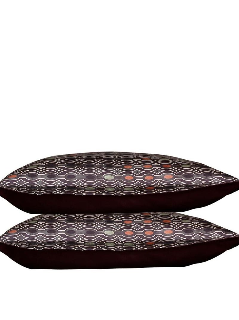 Lot de 2 Taies d'oreiller satin de coton imprimé Majeur Bleu marine - Kiabi