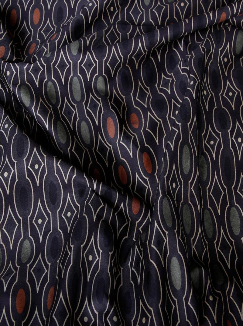 Lot de 2 Taies d'oreiller satin de coton imprimé Majeur Bleu marine - Kiabi