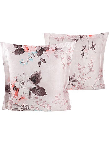 Lot de 2 Taies d'oreiller satin de coton imprimé
