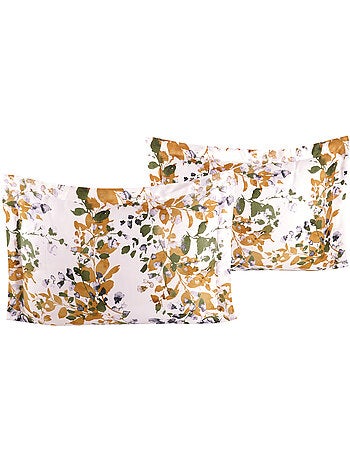 Lot de 2 Taies d'oreiller satin de coton imprimé