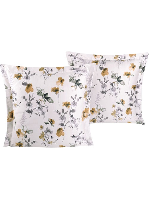 Lot de 2 Taies d'oreiller satin de coton imprimé - Kiabi