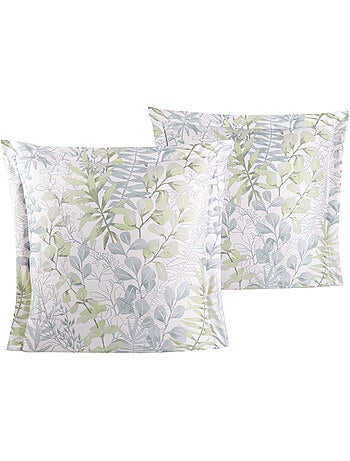 Lot de 2 Taies d'oreiller satin de coton imprimé