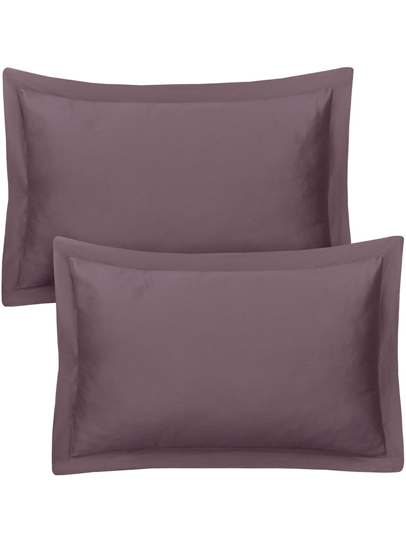 Lot de 2 taies d'oreiller satin de coton Mauve - Kiabi