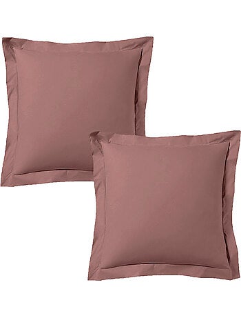 Lot de 2 taies d'oreiller satin de coton bleu