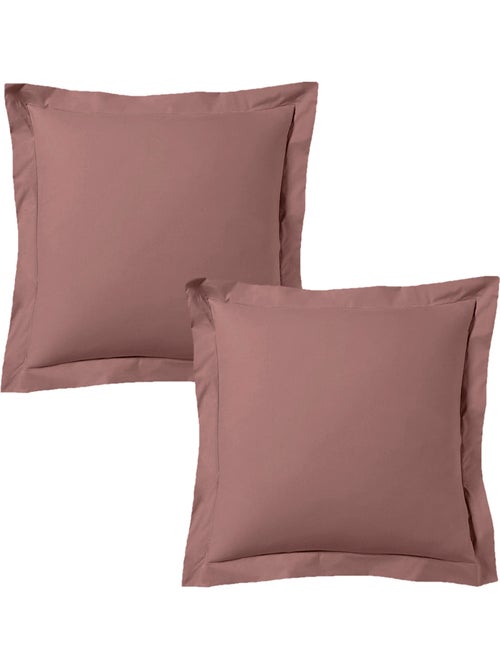 Lot de 2 taies d'oreiller satin de coton rose - Kiabi