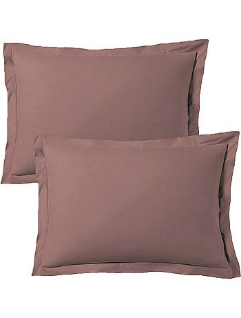 Lot de 2 taies d'oreiller satin de coton rose