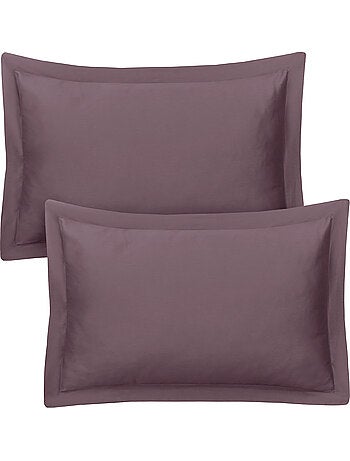 Lot de 2 taies d'oreiller satin de coton sureau