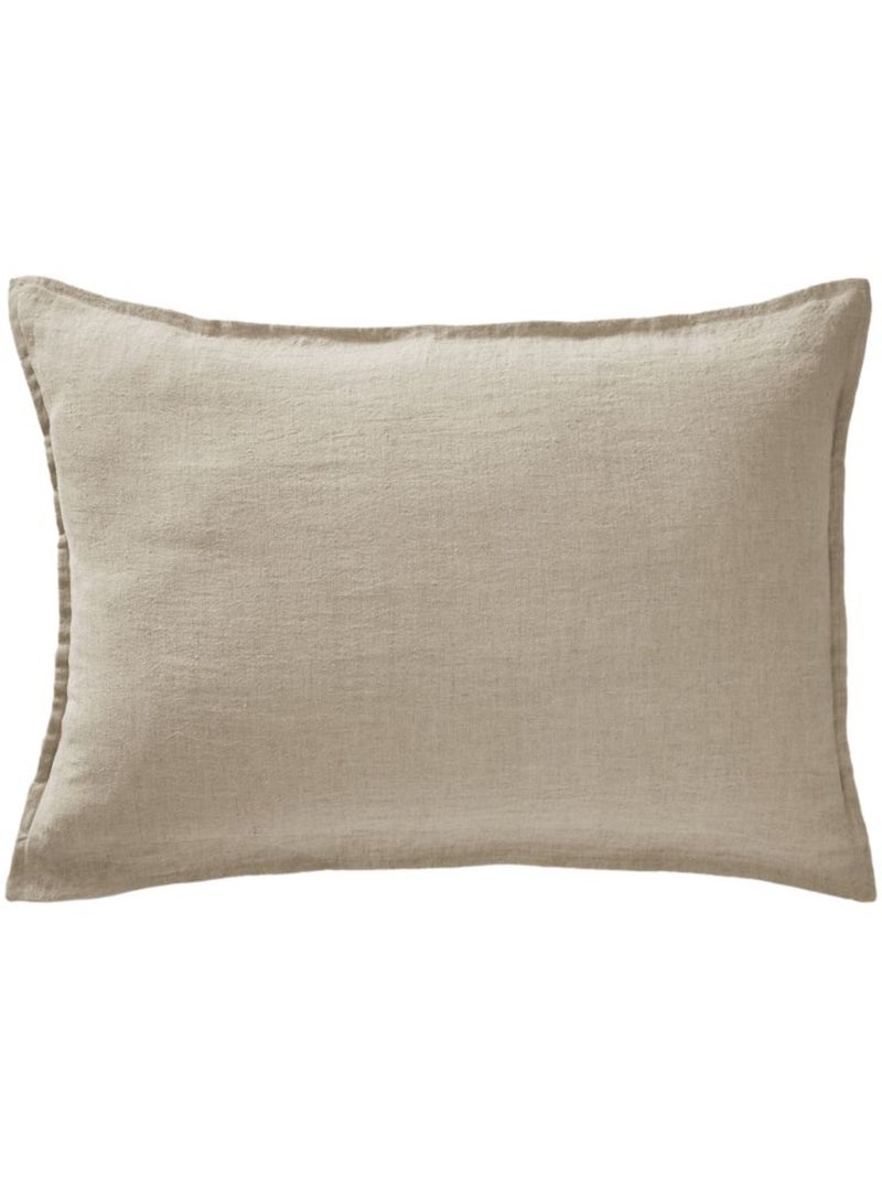 Lot de 2 taies d'oreiller "Soline" 60 x 60 cm & 50 x 70 cm "Lin lavé" Beige sable - Kiabi