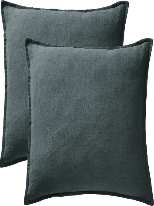 Lot de 2 taies d'oreiller "Soline" 60 x 60 cm & 50 x 70 cm "Lin lavé" - Kiabi