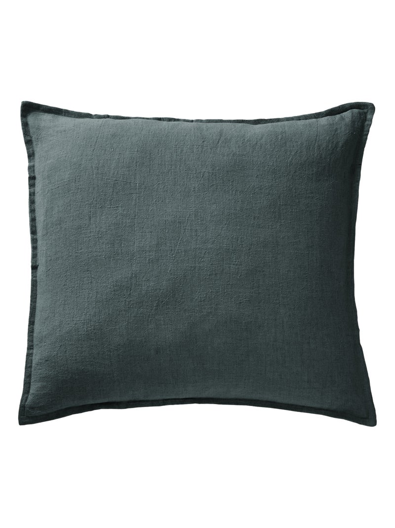 Lot de 2 taies d'oreiller "Soline" 60 x 60 cm & 50 x 70 cm "Lin lavé" Gris - Kiabi