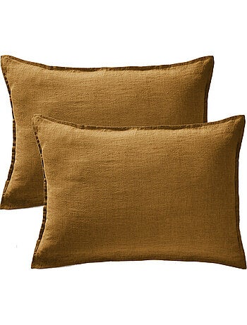 Lot de 2 taies d'oreiller "Soline" 60 x 60 cm & 50 x 70 cm "Lin lavé