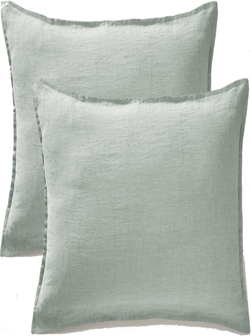Lot de 2 taies d'oreiller "Soline" 60 x 60 cm & 50 x 70 cm "Lin lavé" - Kiabi