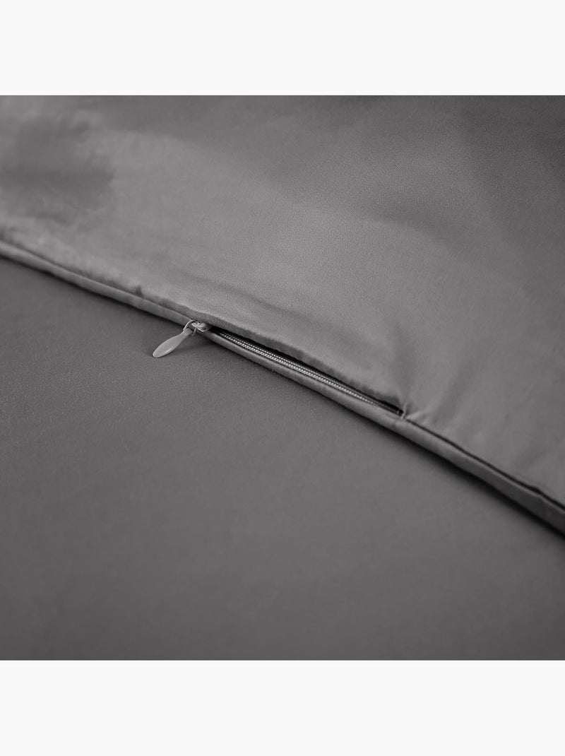 Lot de 2 Taies d’oreiller – Viscose de Satin de Bambou – SALOMÉ Gris Granit - Kiabi