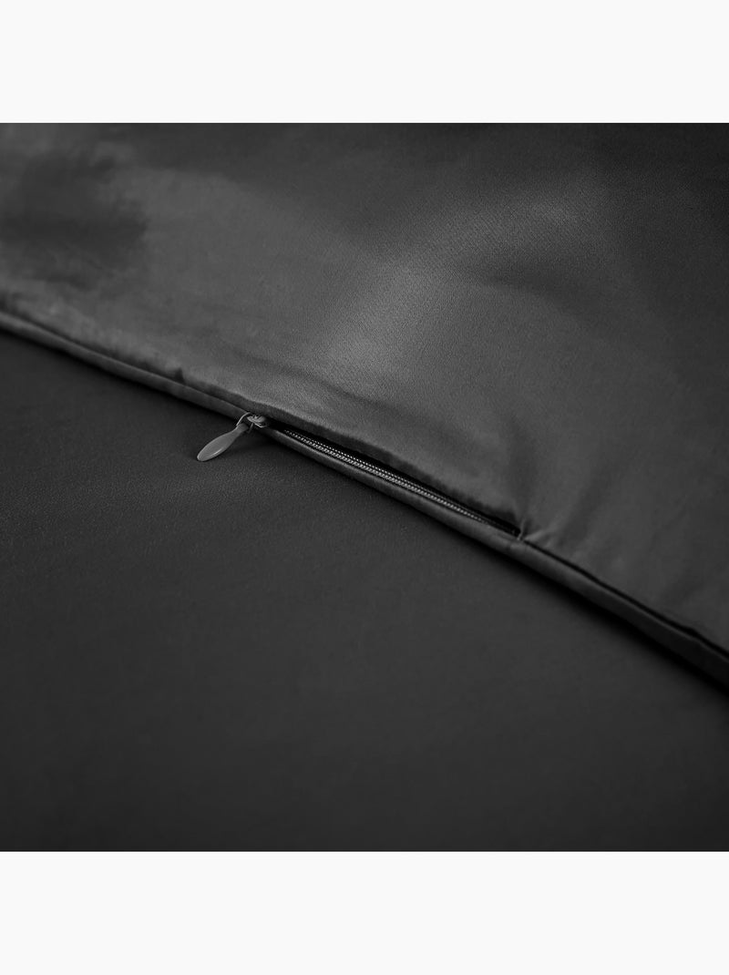 Lot de 2 Taies d’oreiller – Viscose de Satin de Bambou – SALOMÉ Noir - Kiabi