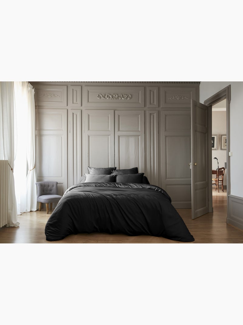 Lot de 2 Taies d’oreiller – Viscose de Satin de Bambou – SALOMÉ Noir - Kiabi