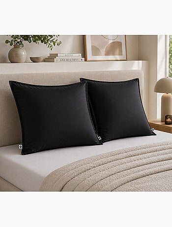 Lot de 2 taies d’oreiller – viscose de satin de bambou – salomé
