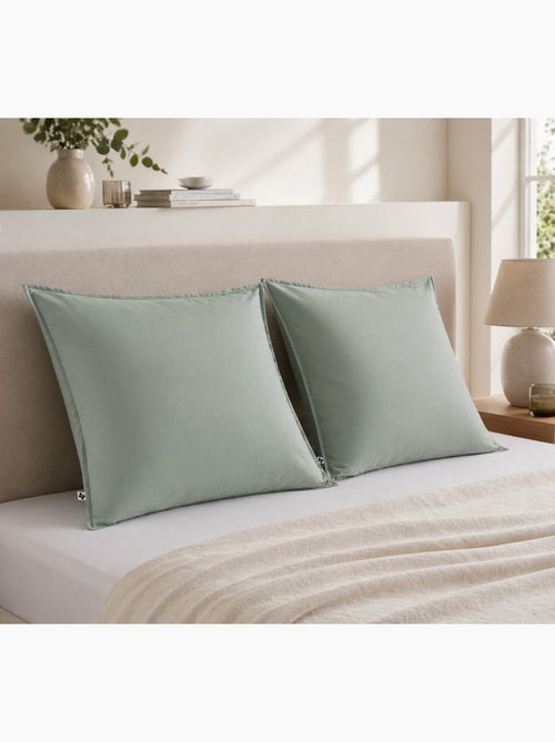 Lot de 2 Taies d’oreiller – Viscose de Satin de Bambou – SALOMÉ - Kiabi