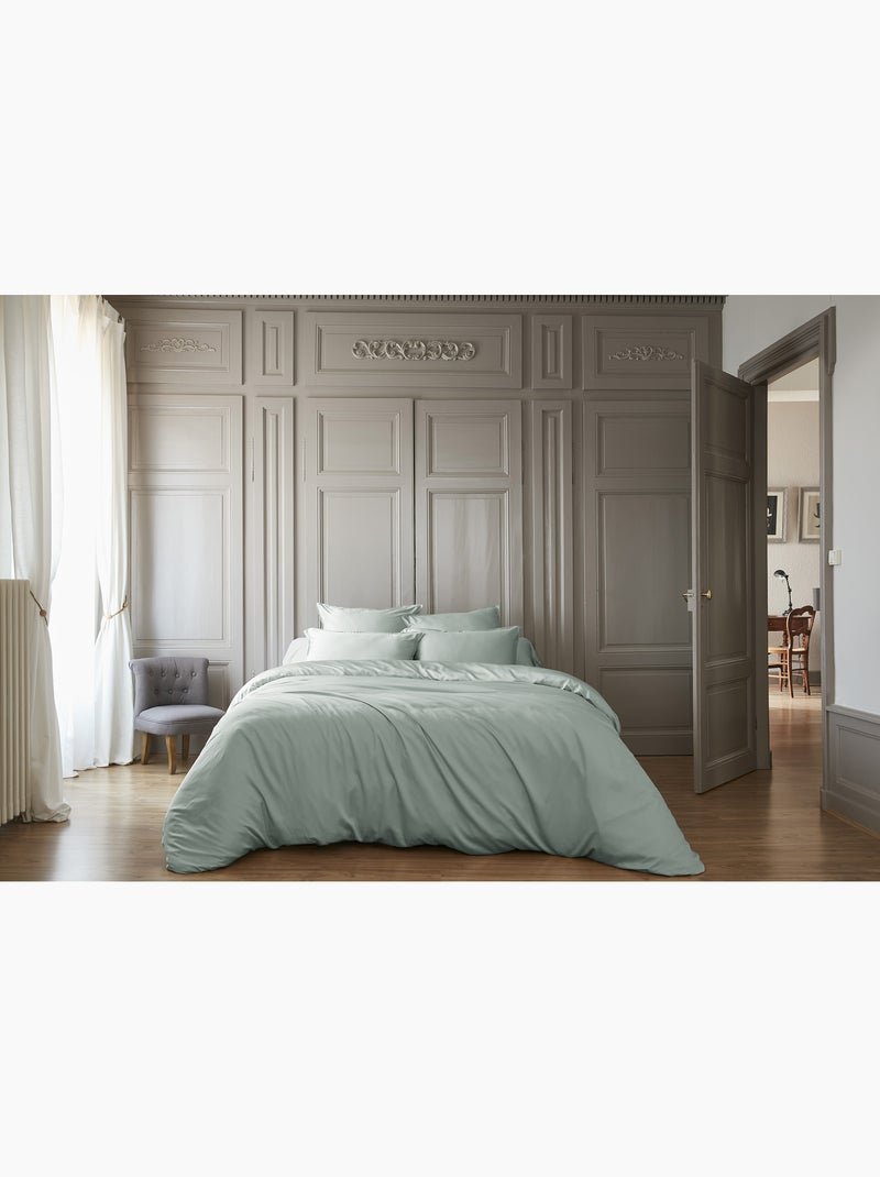 Lot de 2 Taies d’oreiller – Viscose de Satin de Bambou – SALOMÉ Vert eucalyptus - Kiabi