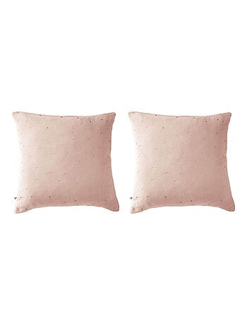 Lot de 2 taies d'oreillers à pois brodés