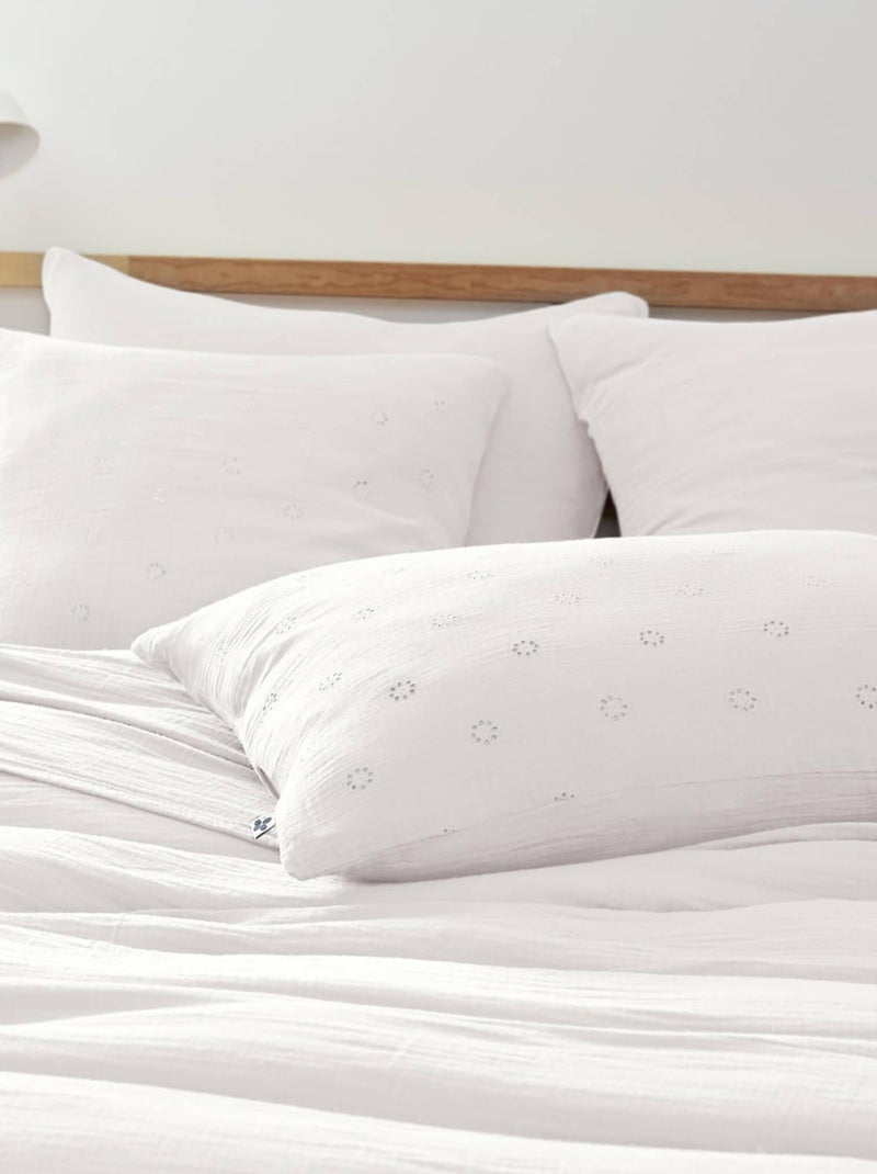 Lot de 2 taies d'oreillers brodées Blanc - Kiabi