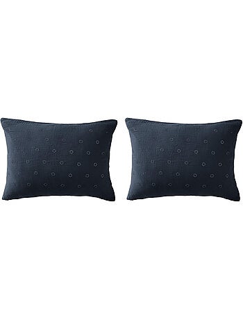 Lot de 2 taies d'oreillers brodées