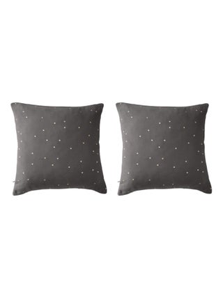Lot de 2 taies d'oreillers brodées