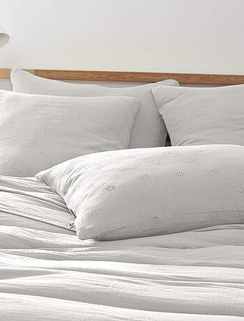 Lot de 2 taies d'oreillers brodées
