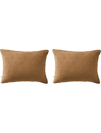 Lot de 2 taies d'oreillers brodées