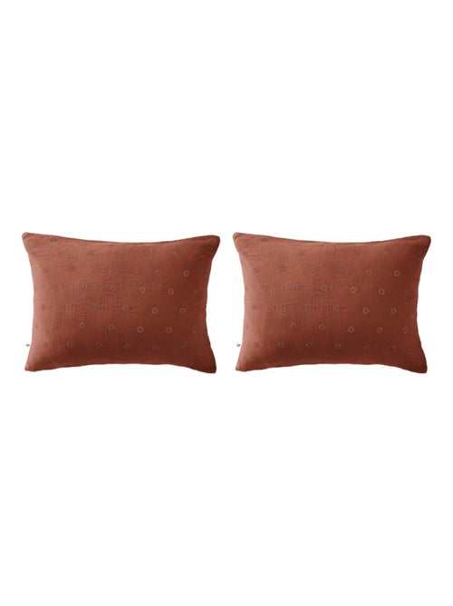 Lot de 2 taies d'oreillers brodées - Kiabi