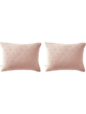 Lot de 2 taies d'oreillers brodées