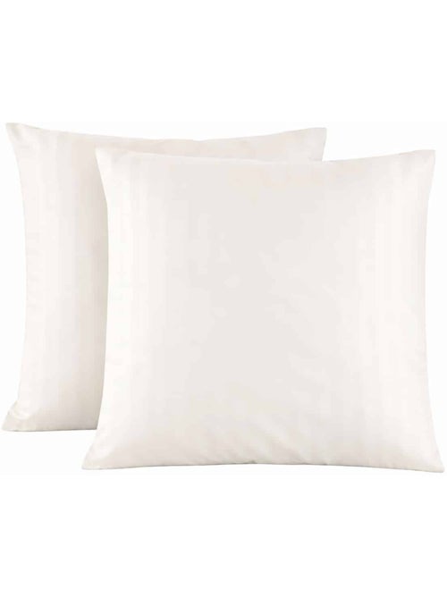 Lot de 2 taies d'oreillers coton bandes satin MIRAGE - Kiabi