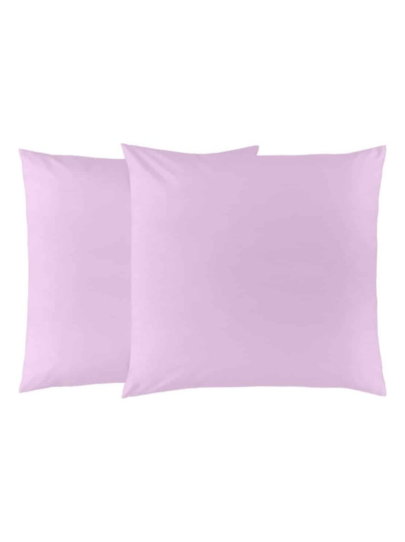 Lot de 2 taies d'oreillers coton polyester AISANCE Mauve lilas - Kiabi