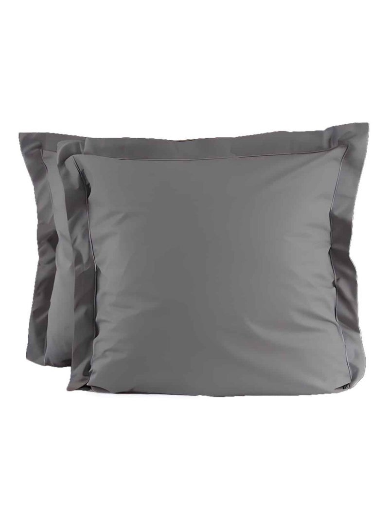 Lot de 2 taies d'oreillers percale 200 fils DESIREE Blanc - Kiabi