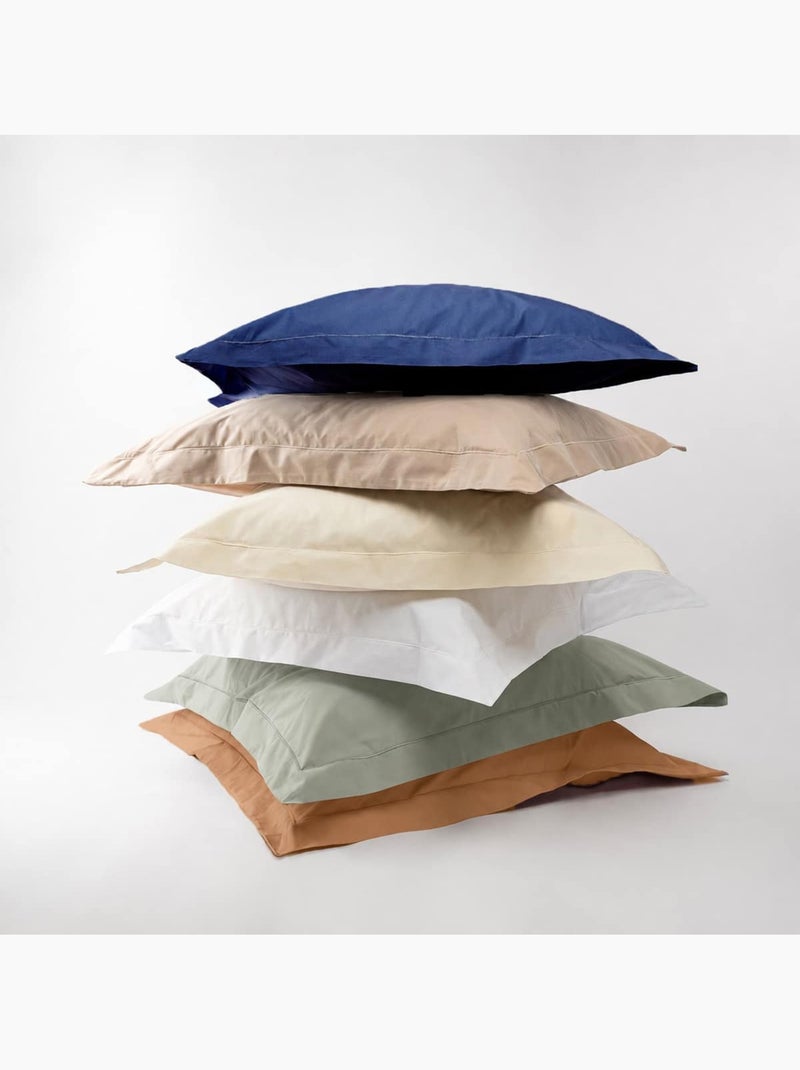 Lot de 2 taies d'oreillers percale 200 fils DESIREE Vert Sauge - Kiabi
