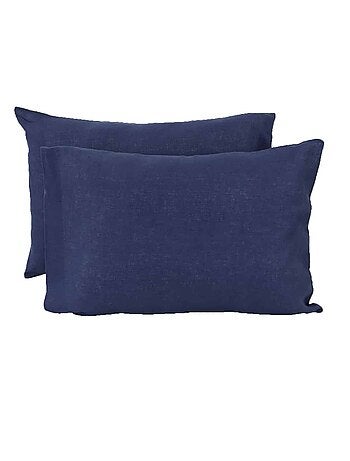 Lot de 2 taies d'oreillers rectangles 100% lin PRESTIGE