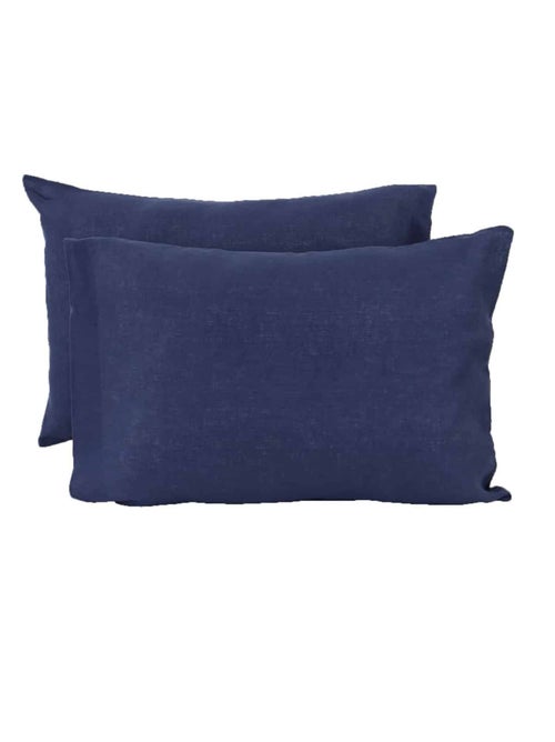 Lot de 2 taies d'oreillers rectangles 100% lin PRESTIGE - Kiabi