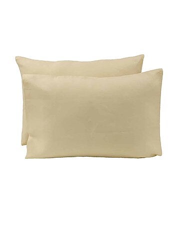 Lot de 2 taies d'oreillers rectangles 100% lin PRESTIGE