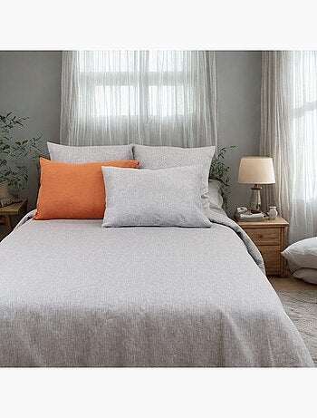 Lot de 2 taies d'oreillers rectangles 100% lin PRESTIGE