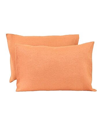 Lot de 2 taies d'oreillers rectangles 100% lin PRESTIGE