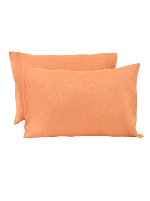 Lot de 2 taies d'oreillers rectangles 100% lin PRESTIGE - Kiabi Lot de 2 taies d'oreillers rectangles 100% lin PRESTIGE - Kiabi