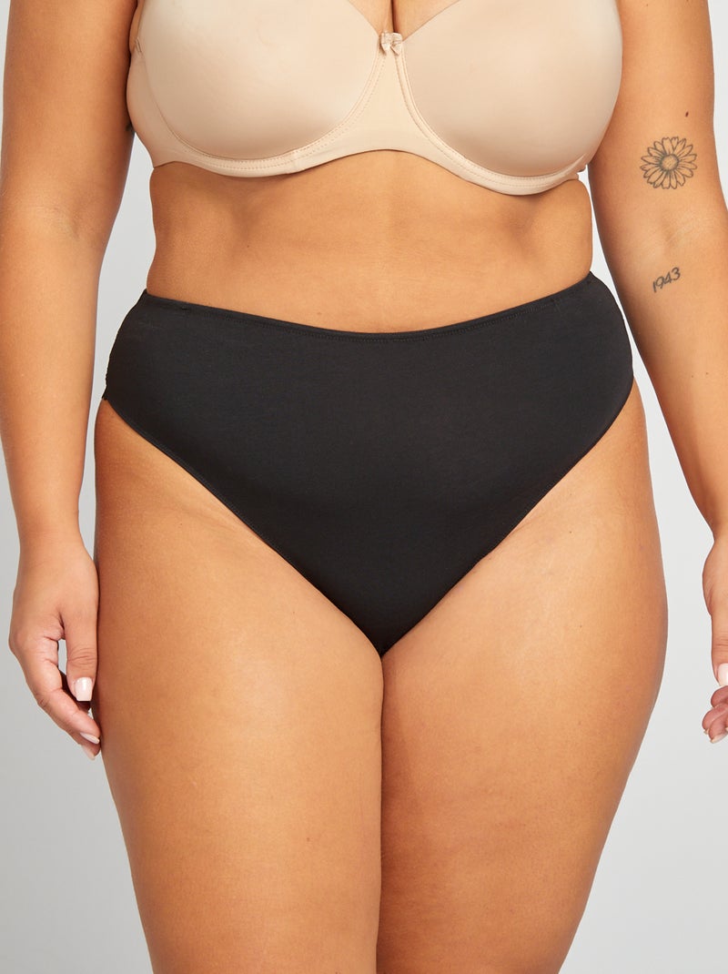 Lot de 2 tangas avec dentelle Noir - Kiabi