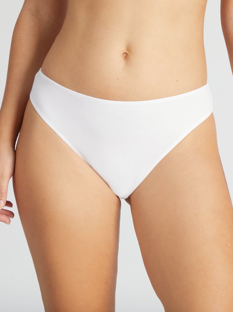 Lot de 2 tangas en coton blanc - Kiabi