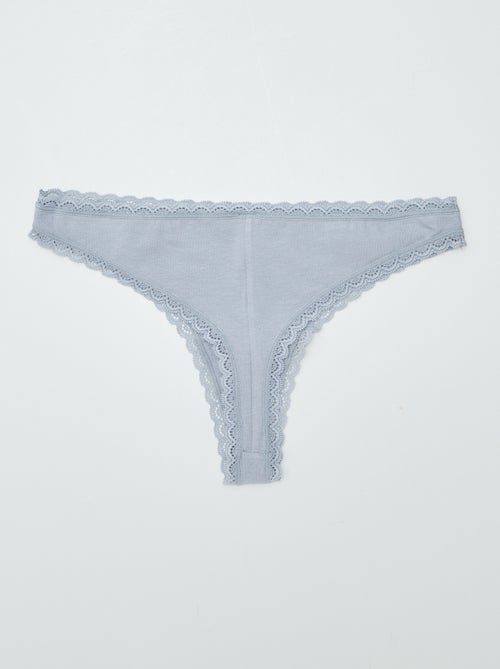 Lot de 2 tangas en coton - Kiabi