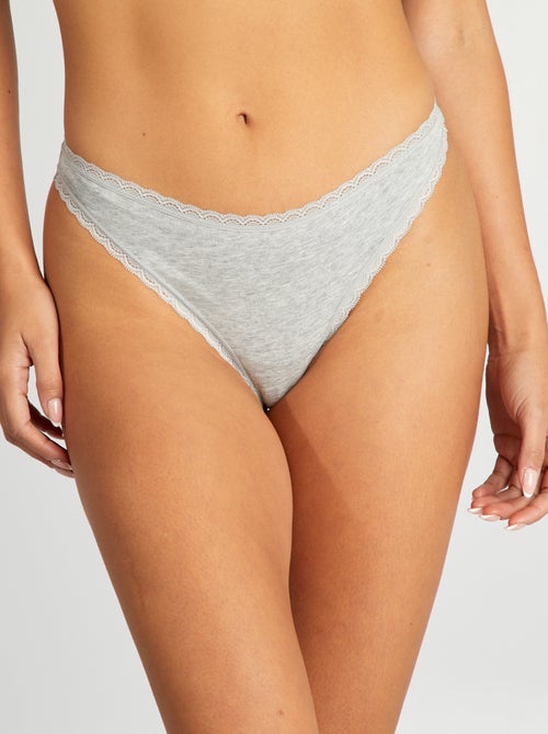 Lot de 2 tangas en coton - Kiabi