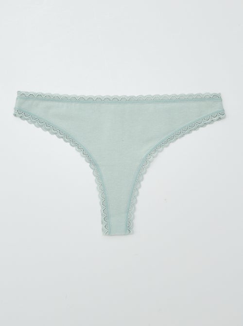 Lot de 2 tangas en coton - Kiabi