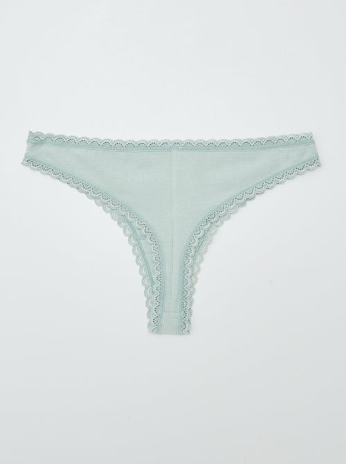 Lot de 2 tangas en coton - Kiabi
