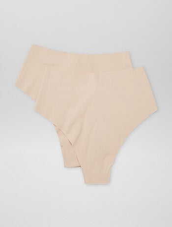 Lot de 2 tangas invisible à taille haute