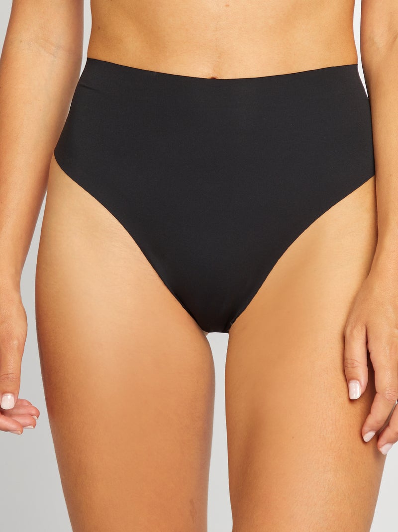 Lot de 2 tangas invisible à taille haute Noir - Kiabi