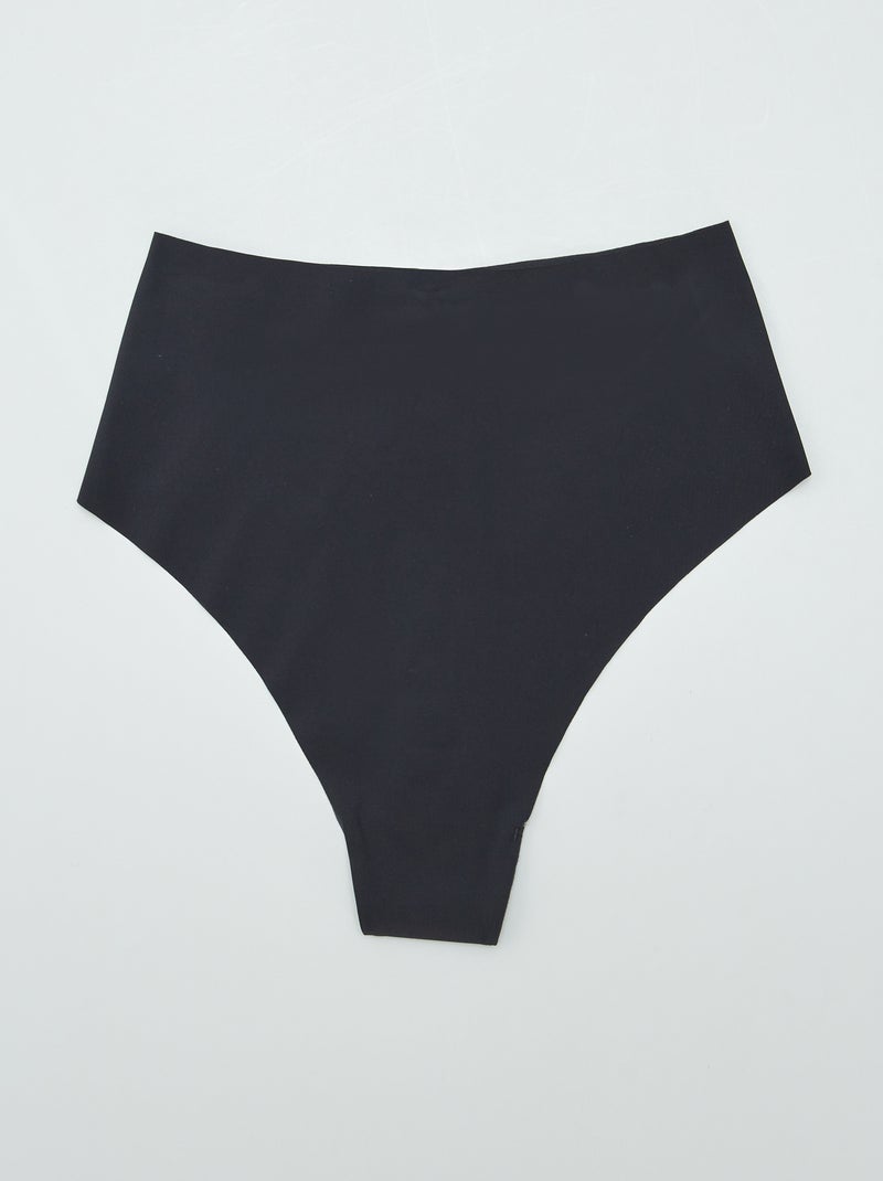 Lot de 2 tangas invisible à taille haute Noir - Kiabi