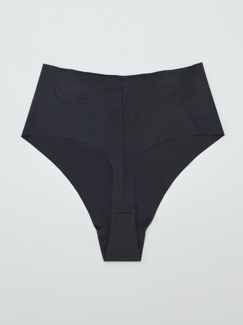 Lot de 2 tangas invisible à taille haute Noir - Kiabi